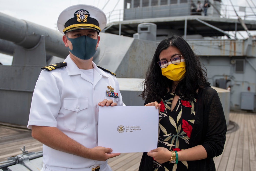 Naturalization Ceremony Aboard the Japanese Memorial Ship Mikasa