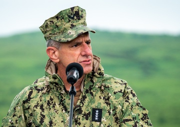 Admiral Robert Burke Speaks at the Joint Allied Power Demonstration Day Steadfast Defender 2021