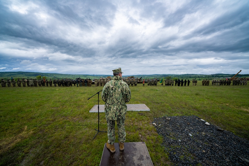 Admiral Robert Burke Speaks at the Joint Allied Power Demonstration Day Steadfast Defender 2021