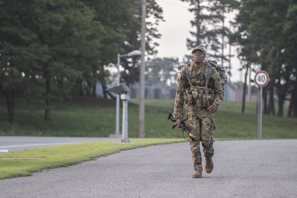 USARPAC BWC 2021: South Korea, Sgt, Jamal Walker, a USARJ soldier, competes in a 13 mile foot march