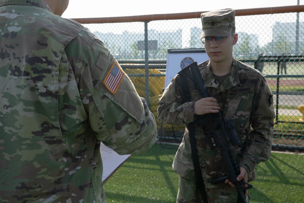 USARPAC BWC 2021: South Korea, Spc. Uriel Trejo, a 94th AAMDC soldier, completed a weapons check on an M4 carbine