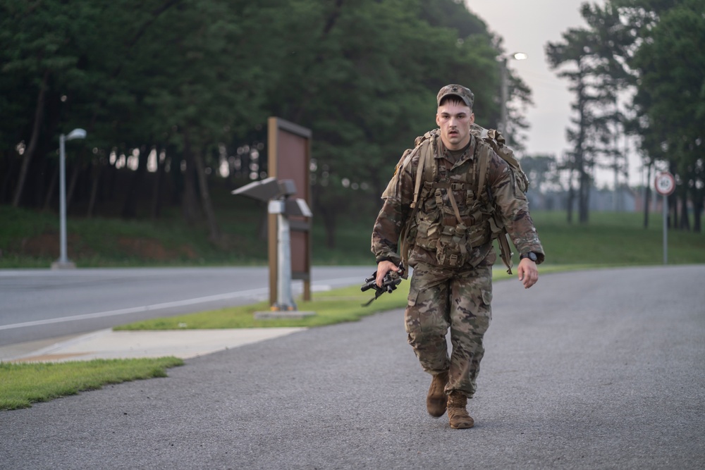 USARPAC BWC 2021: South Korea, Spc. Seth Piotti, an Eighth Army soldier, competes in 13 mile foot march