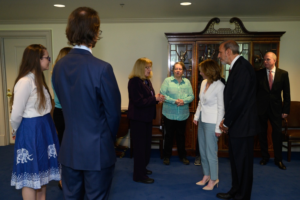 Secretary of Defense Lloyd J. Austin III swears in Under Secretary of Defense for Comptroller Michael McCord
