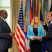 Secretary of Defense Lloyd J. Austin III swears in Under Secretary of Defense for Comptroller Michael McCord