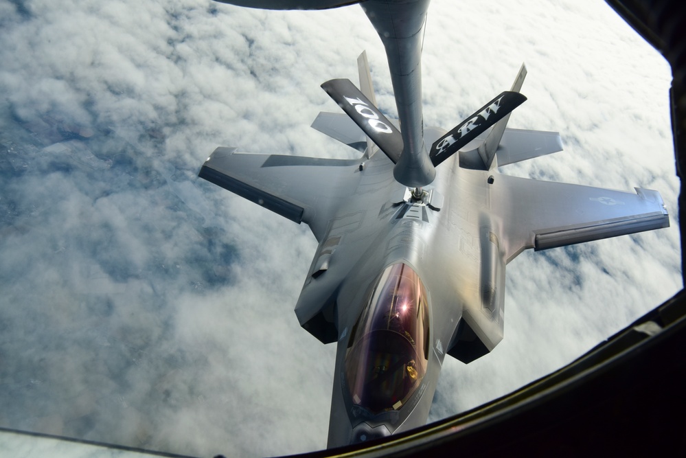 100th Air Refueling Wing fuel F-35s over France