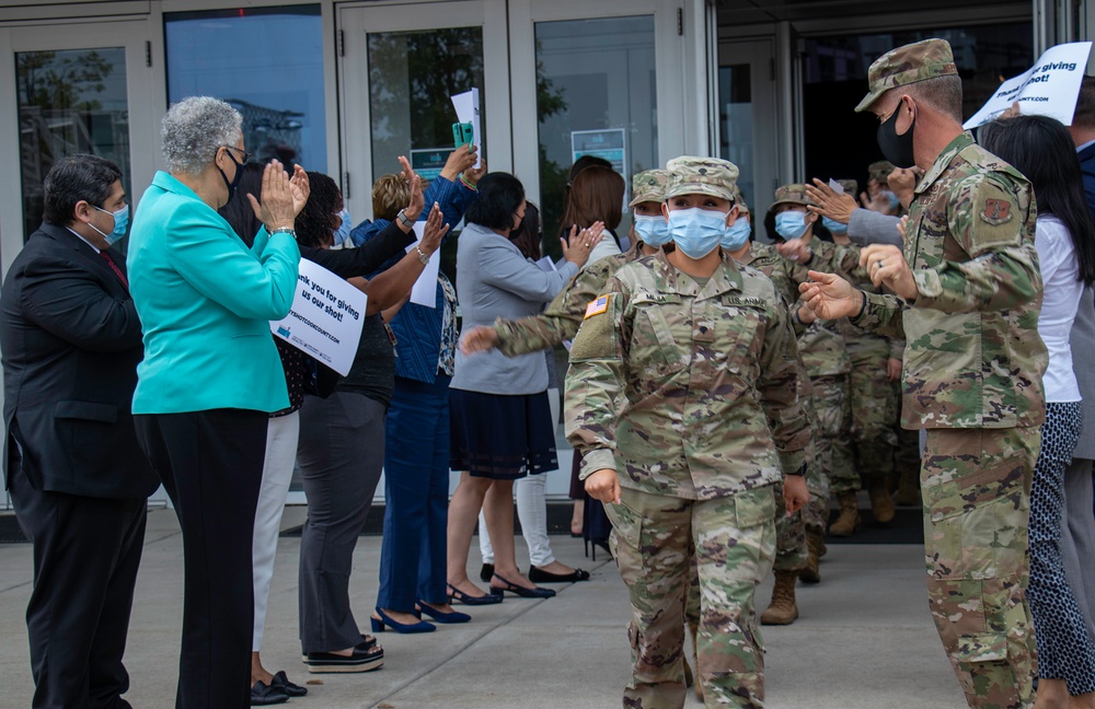 Illinois National Guard troops thanked for work at Tinley Park Mass Vaccination Site