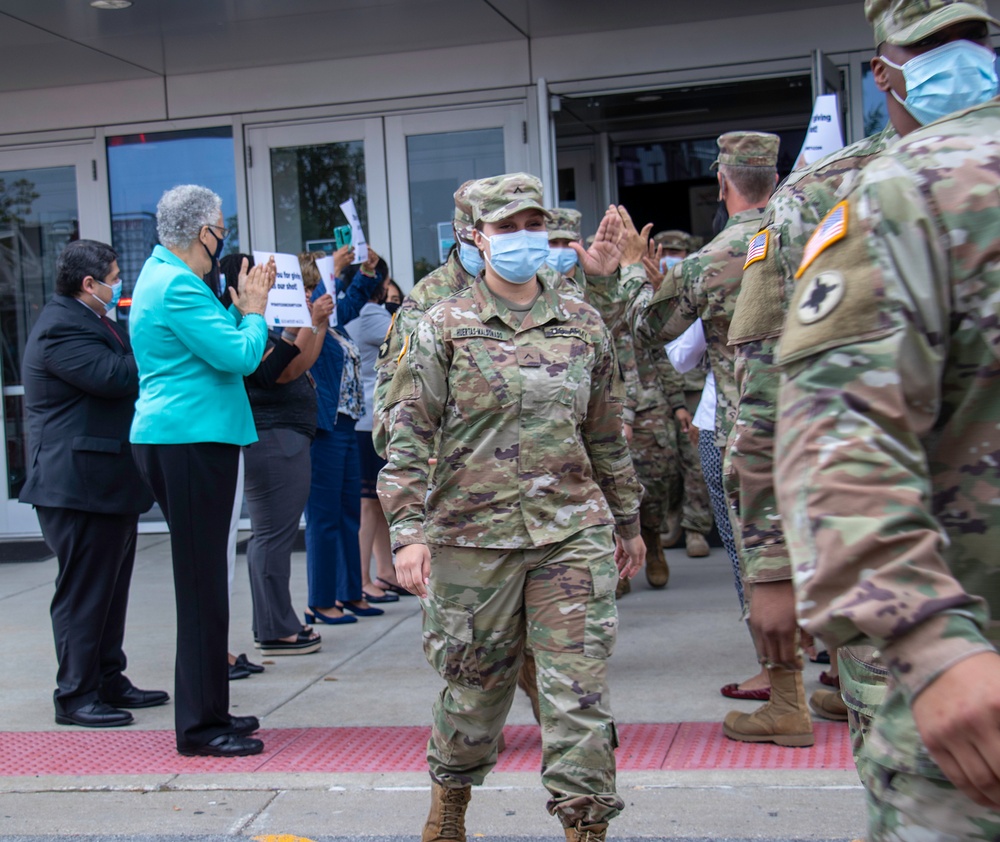 Illinois National Guard troops thanked for work at Tinley Park Mass Vaccination Site