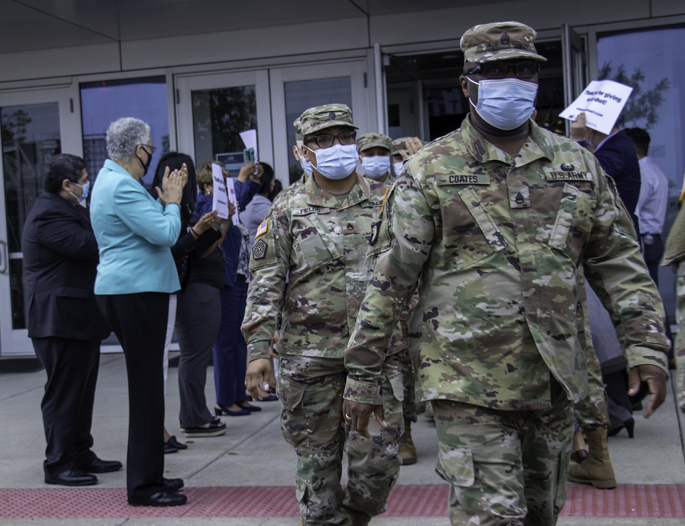 Illinois National Guard troops thanked for work at Tinley Park Mass Vaccination Site