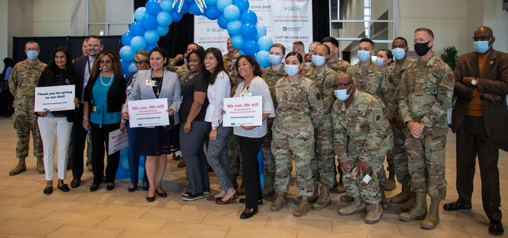 Illinois National Guard troops thanked for work at Tinley Park Mass Vaccination Site