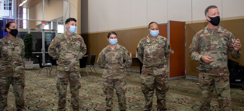 Illinois National Guard troops thanked for work at Tinley Park Mass Vaccination Site