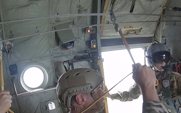 Flying Jennies provide airlift, airdrop during Voyager Shield