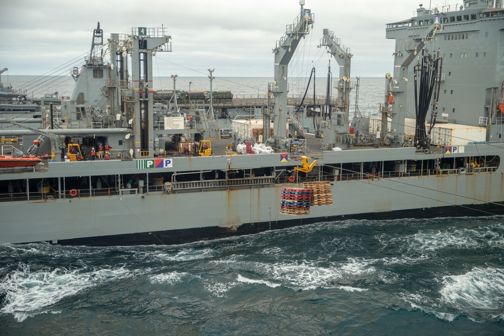 USS Essex (LHD 2) Conducts replenishment-at-sea