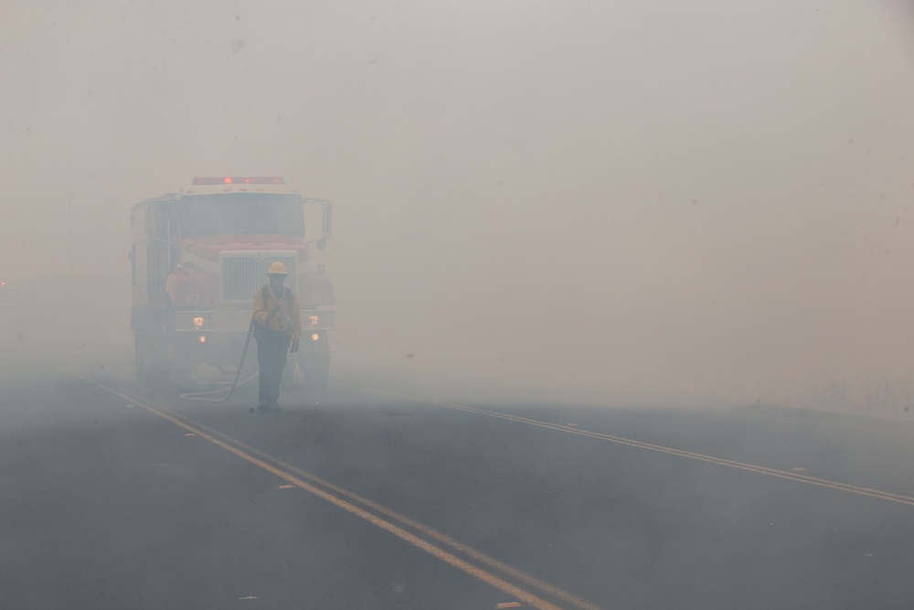 Pendleton firefighters ignite brush during prescribed burn