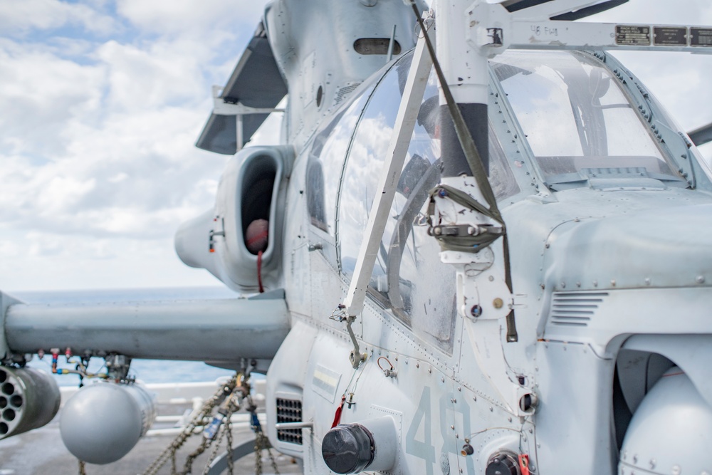 US Marines and Sailors conduct operations aboard USS Essex