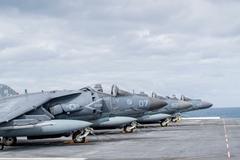 US Marines and Sailors conduct operations aboard USS Essex