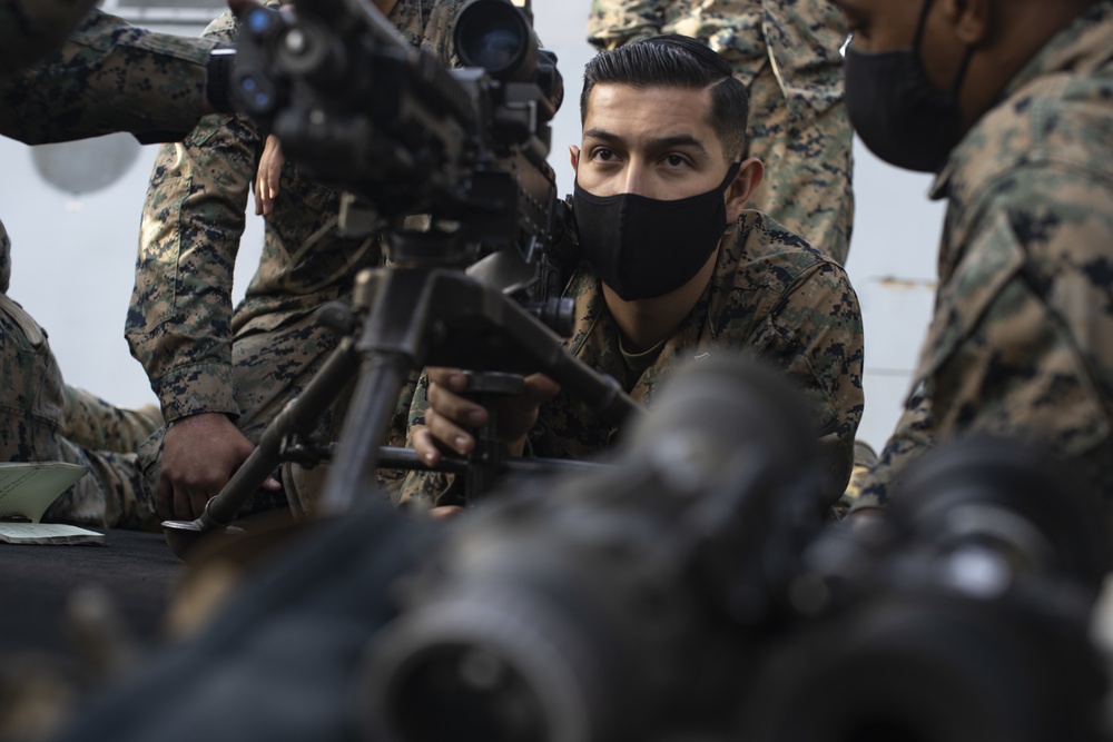 11th MEU conducts Crew Served Weapons Training aboard USS Portland