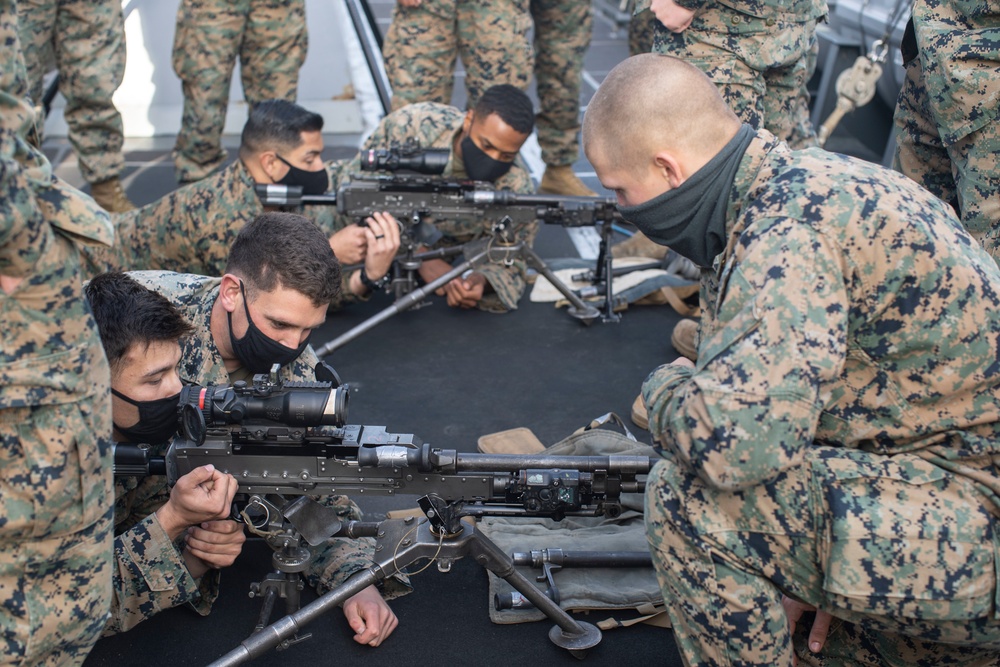 11th MEU conducts Crew Served Weapons Training aboard USS Portland