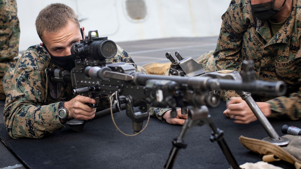 11th MEU conducts Crew Served Weapons Training aboard USS Portland