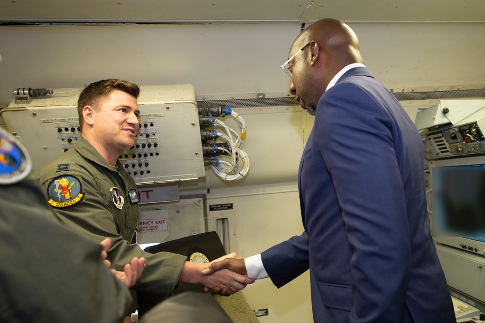 Sen. Warnock visits JSTARS at Robins Air Force Base
