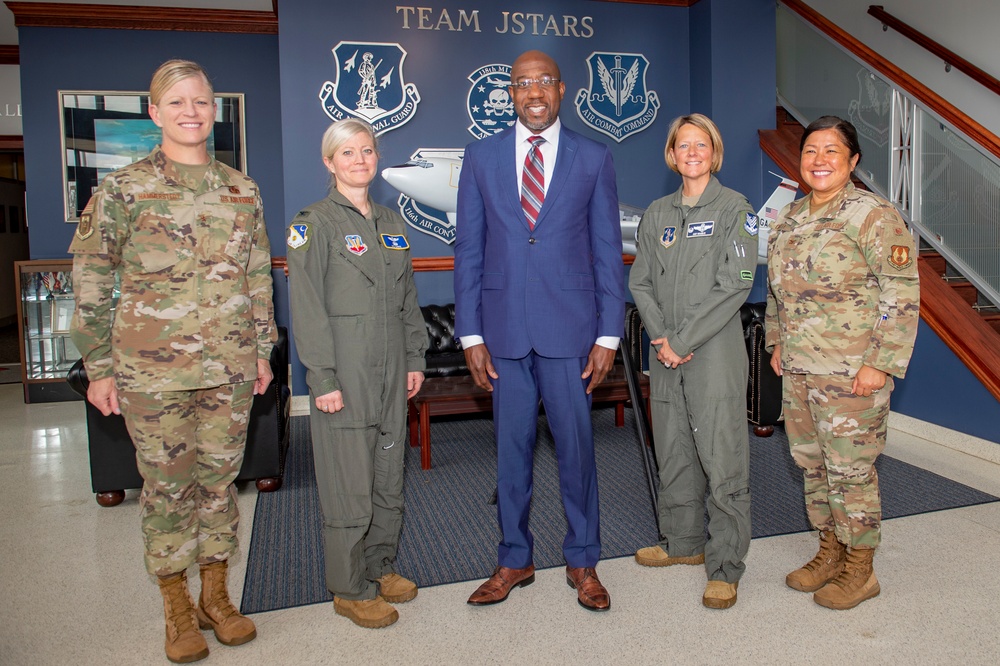 Sen. Warnock visits JSTARS at Robins Air Force Base