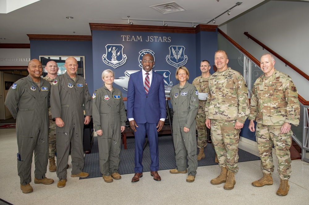 Sen. Warnock visits JSTARS at Robins Air Force Base