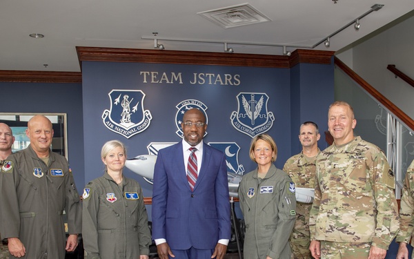Sen. Warnock visits JSTARS at Robins Air Force Base