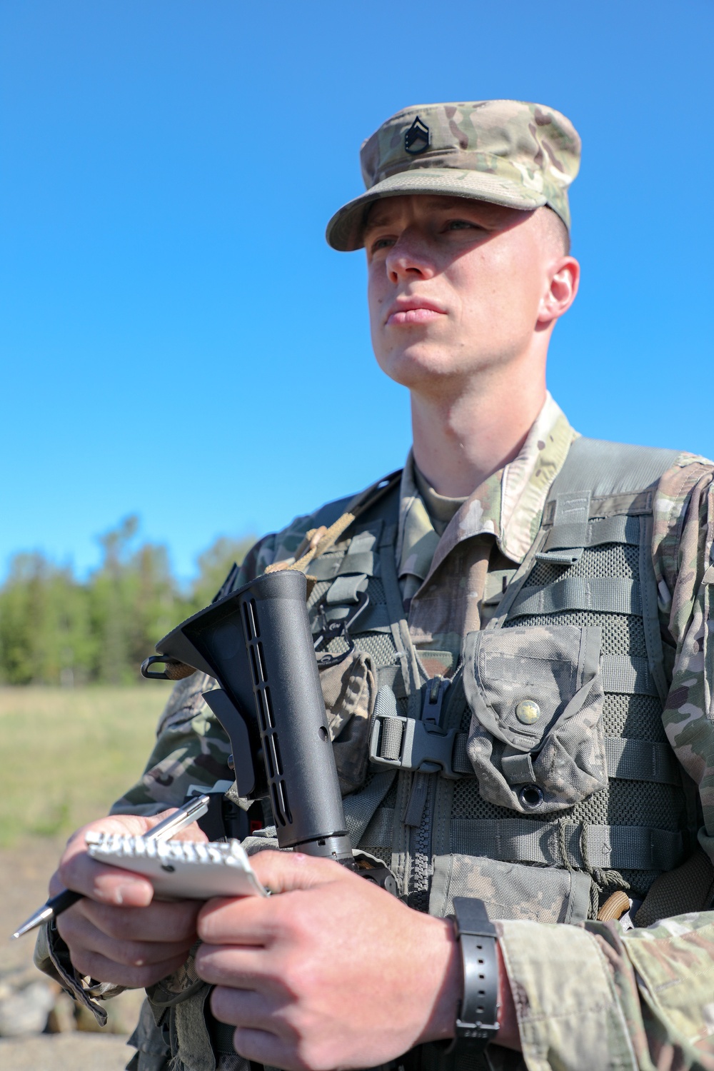 USARPAC BWC 2021: Alaska, 59th Signal Staff Sgt. Timothy Iott take notes for Land Navigation