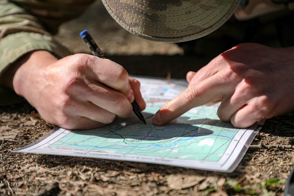 USARPAC BWC 2021: Alaska, 59th Signal Soldier plots points for Land Navigation
