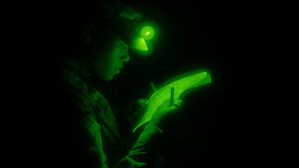 USARPAC BWC 2021: South Korea, United States Army Japan, Spc. Brooke Hendricks conducts night Land Navigation