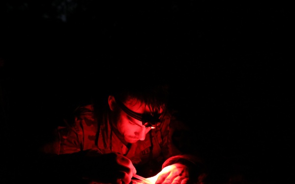 USARPAC BWC 2021: South Korea, Eighth Army, Spc. Seth Piotti conducts night Land Navigation