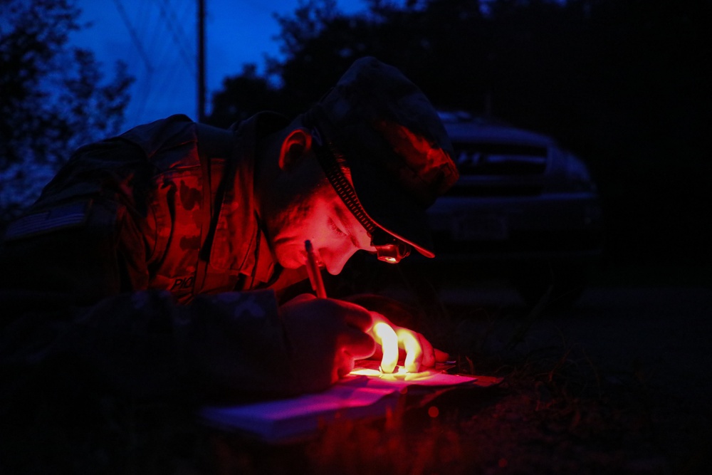 USARPAC BWC 2021: South Korea, Eighth Army, Spc. Seth Piotti conducts night Land Navigation