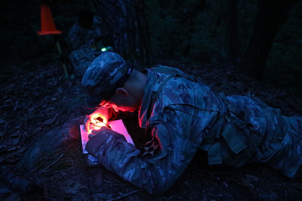 USARPAC BWC 2021: South Korea, Eighth Army, Spc. Seth Piotti conducts night Land Navigation