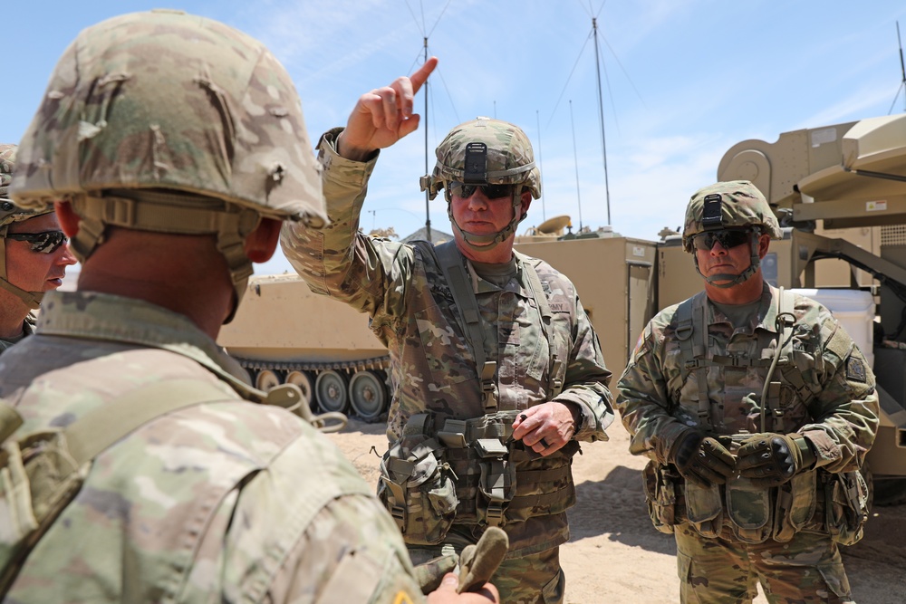 MS TAG and Senior Leaders Visit 155 ABCT at NTC