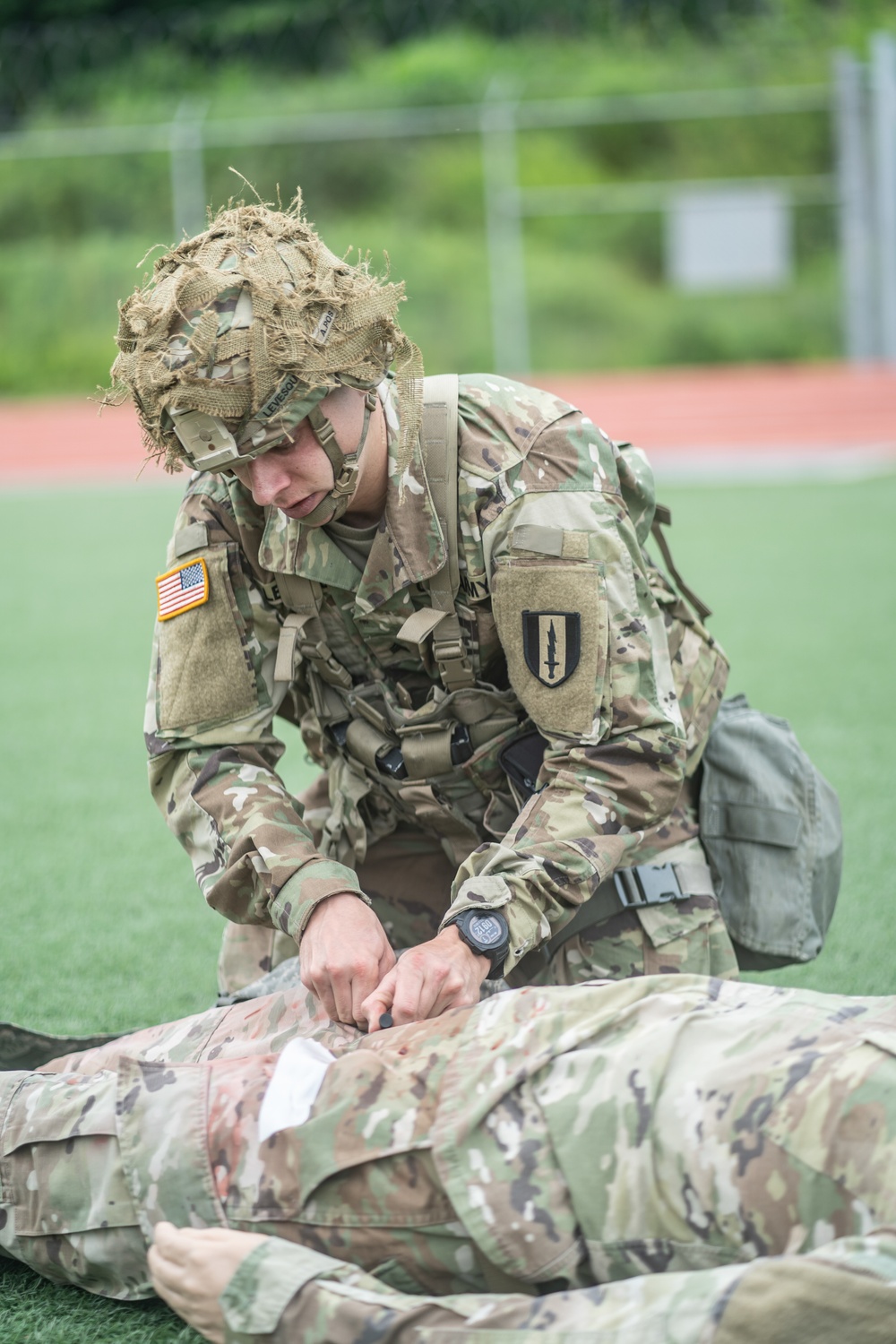 USARPAC BWC 2021: South Korea, Eighth Army, Sgt. Steven Levesque preforms Tactical Combat Casualty Care