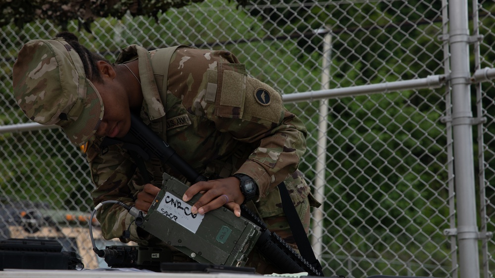 USARPAC BWC 2021: South Korea, United States Army Japan, Spc. Brooke Hendricks establishing radio connection