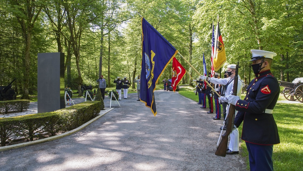 Belleau Wood Iron Mike wreath laying