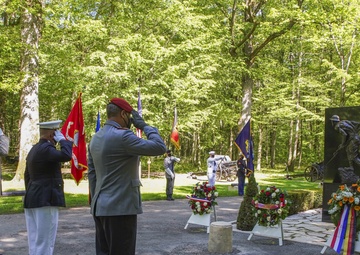 Belleau Wood Iron Mike wreath laying