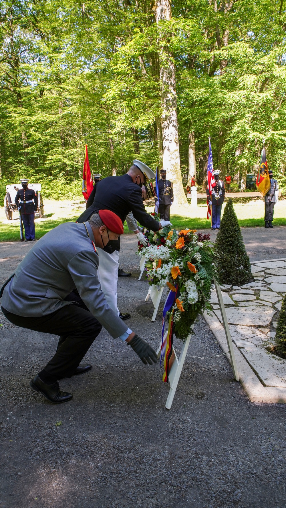 Belleau Wood Iron Mike wreath laying