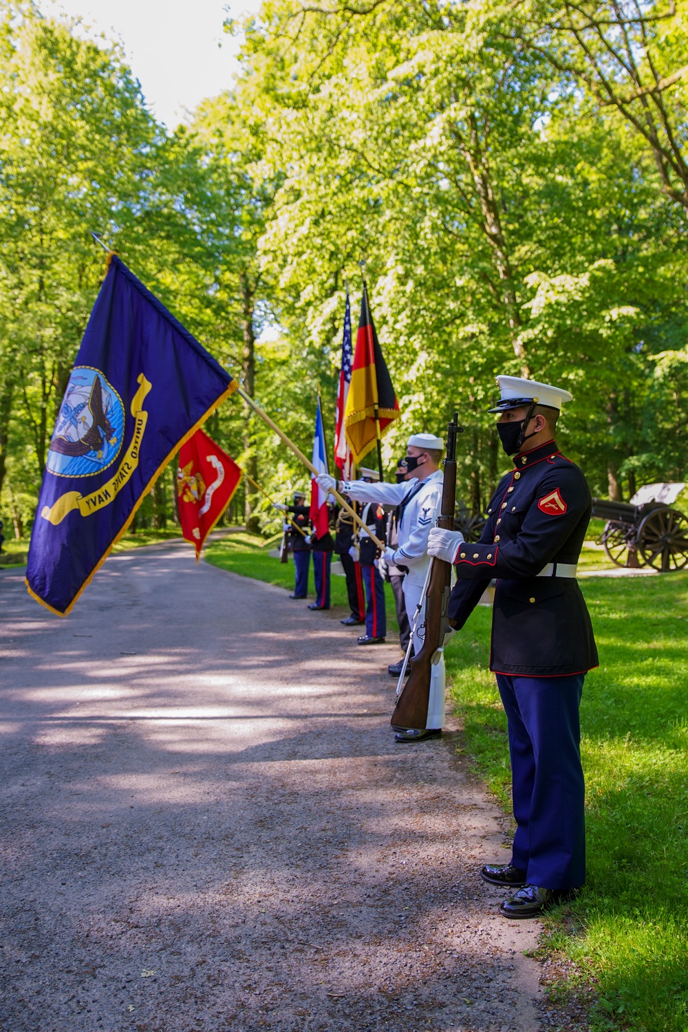 Belleau Wood Iron Mike wreath laying