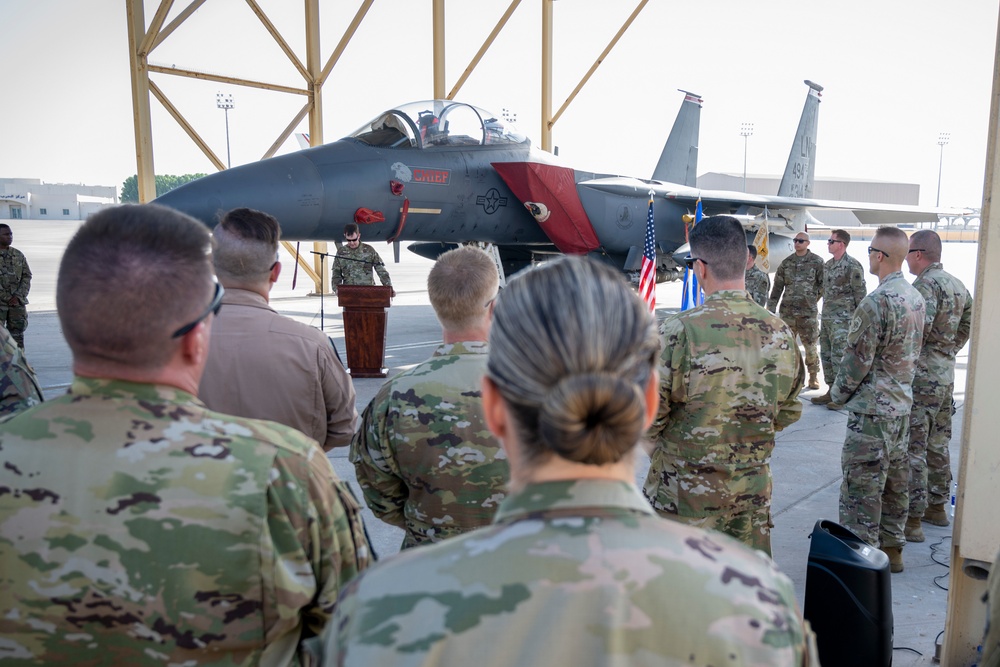 380th Expeditionary Aircraft Maintenance Squadron Change of Command Ceremony