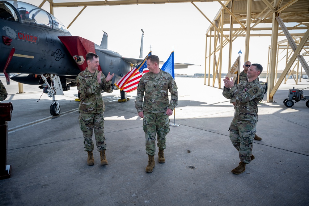 380th Expeditionary Aircraft Maintenance Squadron Change of Command Ceremony