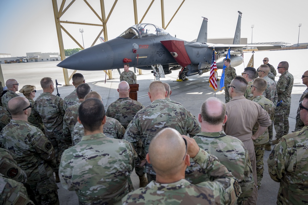 380th Expeditionary Aircraft Maintenance Squadron Change of Command Ceremony