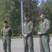 Marines and Finnish Air Force commanders participate in a conference with Finland media