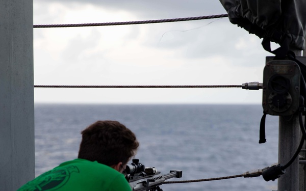 HSC 22 Sailor Participates in a .50-Caliber Machine Gun Shoot