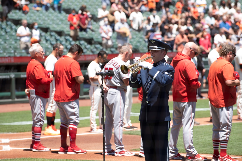 Travis AFB Band of the Golden West performs at Oracle Park