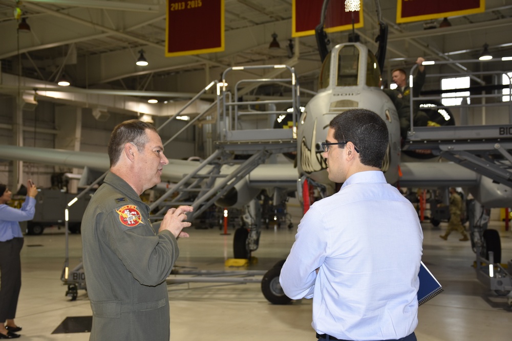 Staff members from Sen. Josh Hawley's office visit the 442d Fighter Wing