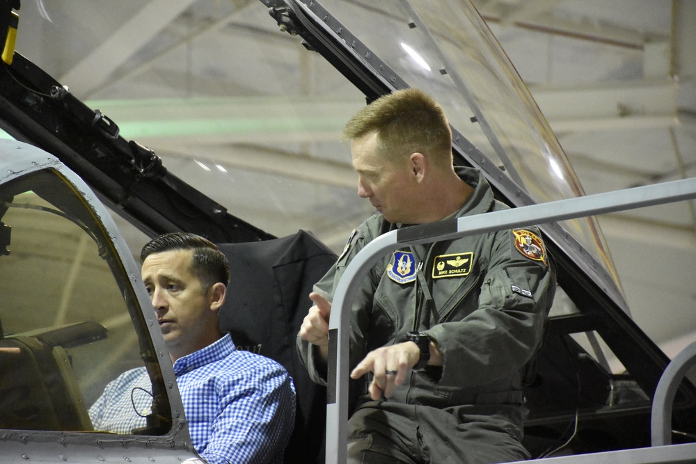 Staff members from Sen. Josh Hawley's office visit the 442d Fighter Wing