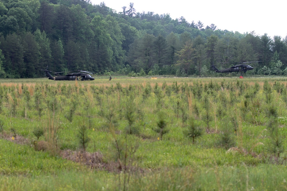 South Carolina National Guard UH-60s helicopters conduct joint-training with South Carolina Forestry Commission firefighters