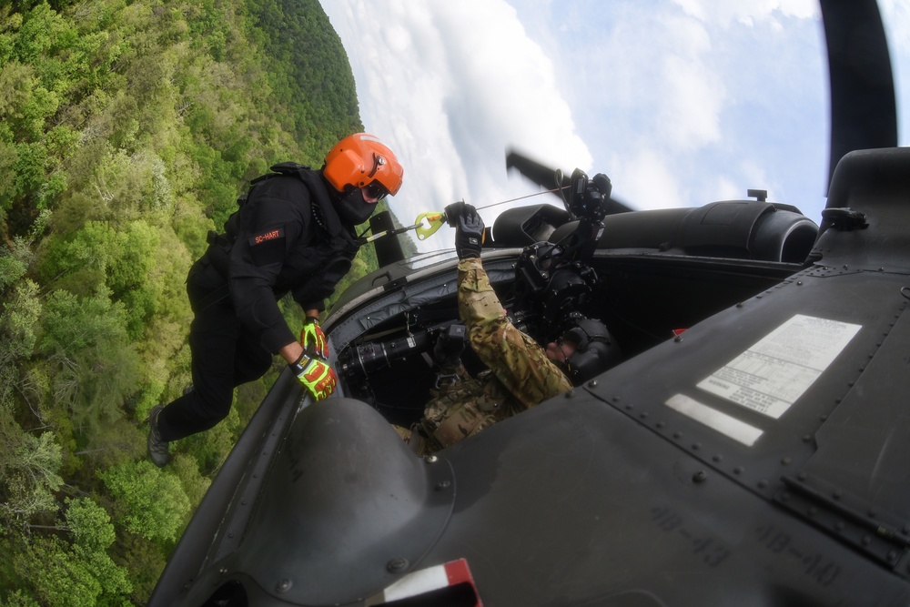 South Carolina National Guard UH-60s helicopters conduct joint-training with South Carolina Forestry Commission firefighters