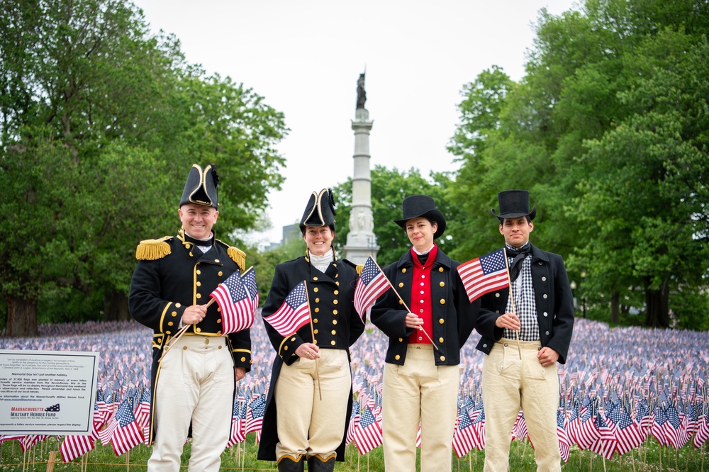 USS Constitution’s Commanding Officer Cmdr. John Benda walk the freedom trail